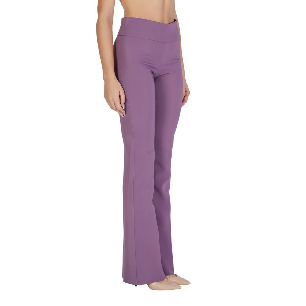 Sandro Ferrone Purple Polyester Flared Pants - Luxe Nova