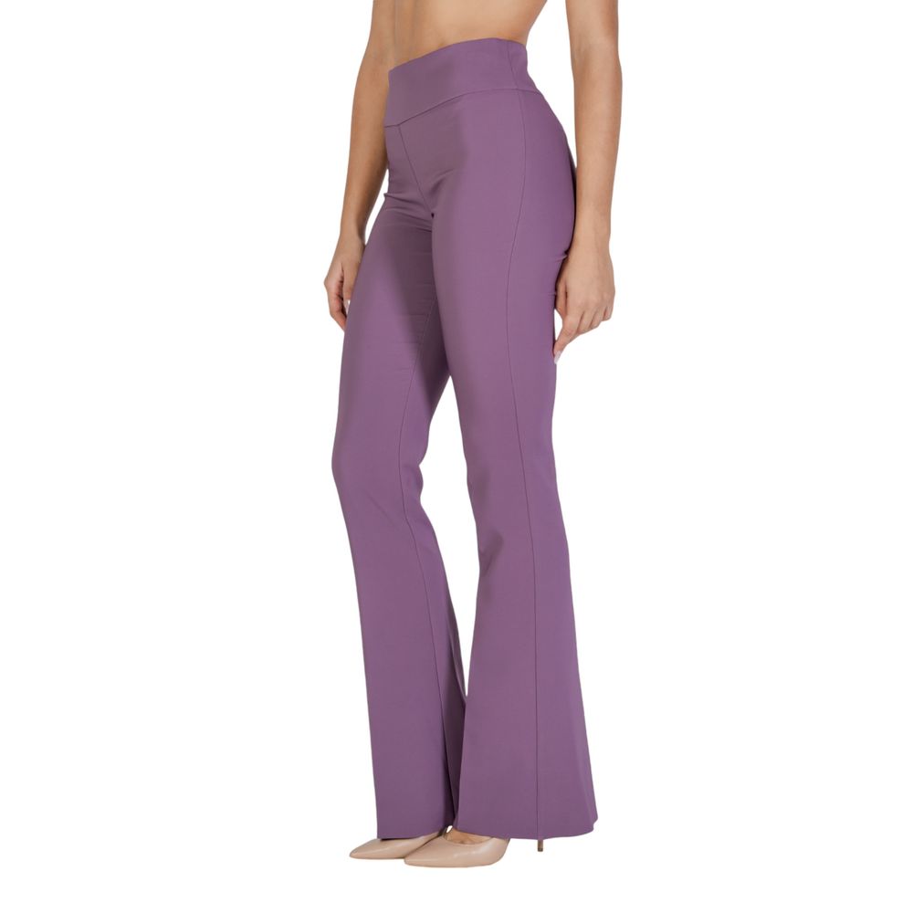 Sandro Ferrone Purple Polyester Flared Pants - Luxe Nova
