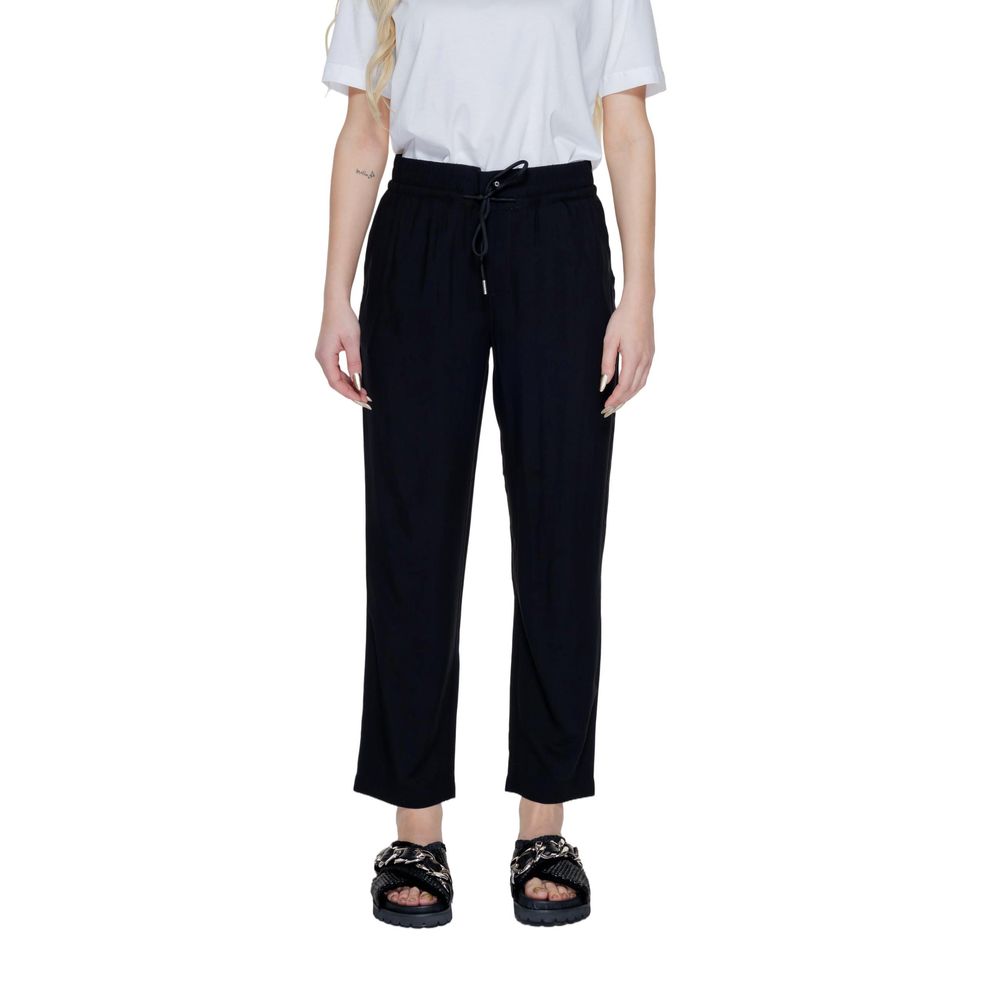 Street One Black Viscose Casual Pants - Luxe Nova