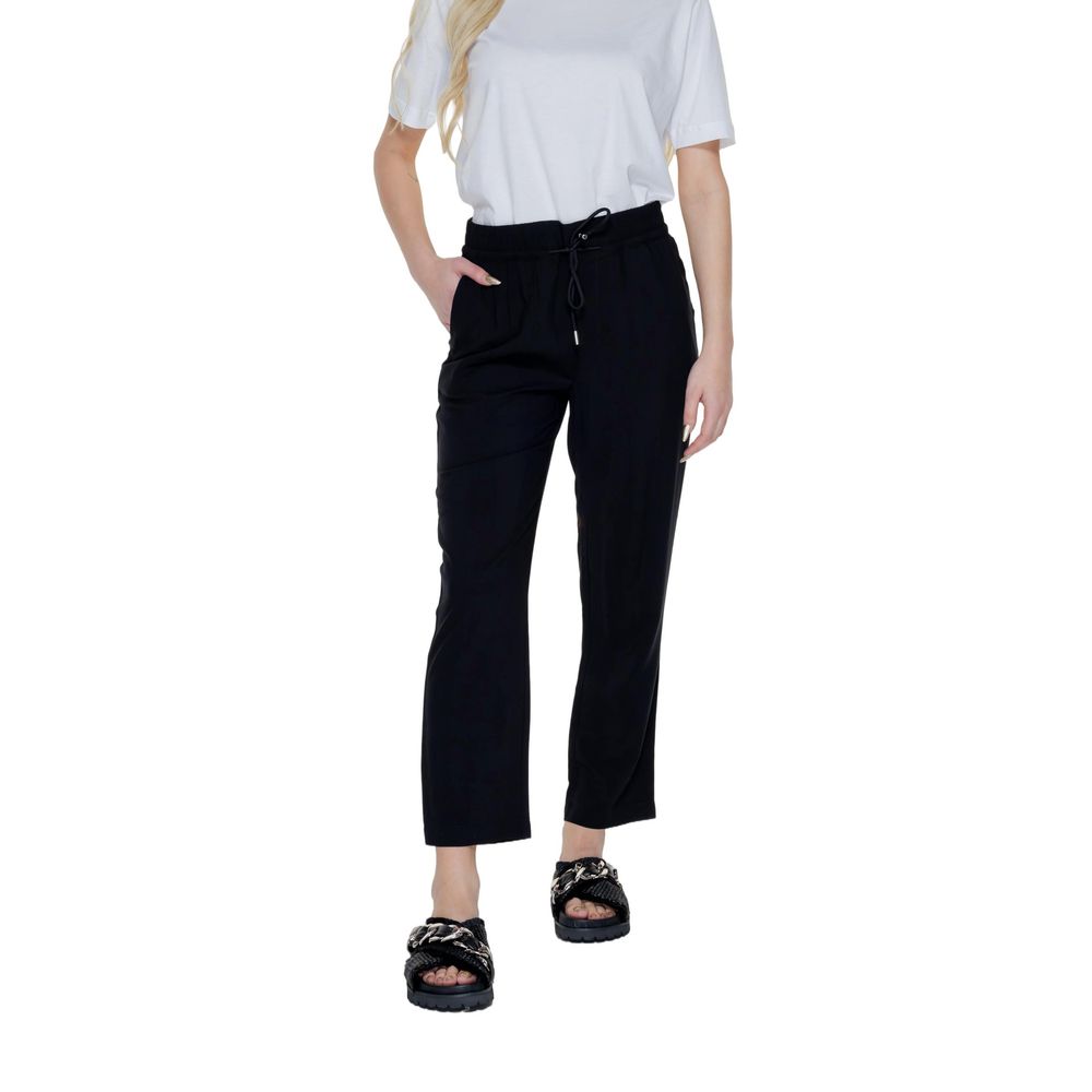 Street One Black Viscose Casual Pants - Luxe Nova