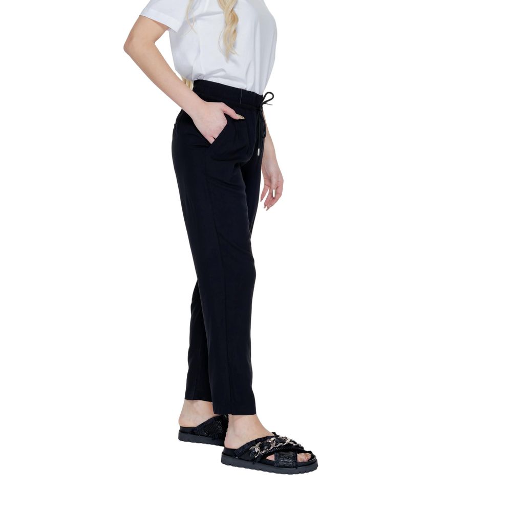 Street One Black Viscose Casual Pants - Luxe Nova