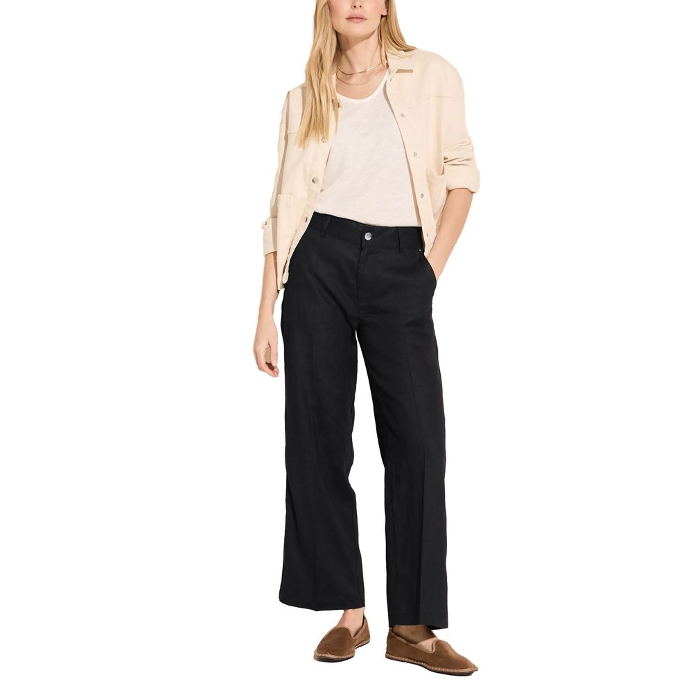 Street One Black Linen Casual Pants - Luxe Nova