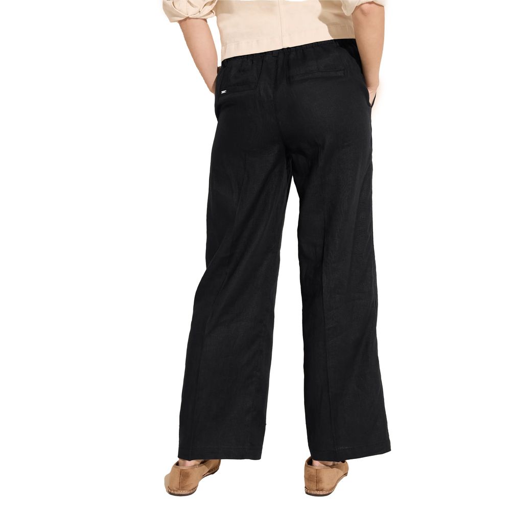 Street One Black Linen Casual Pants - Luxe Nova