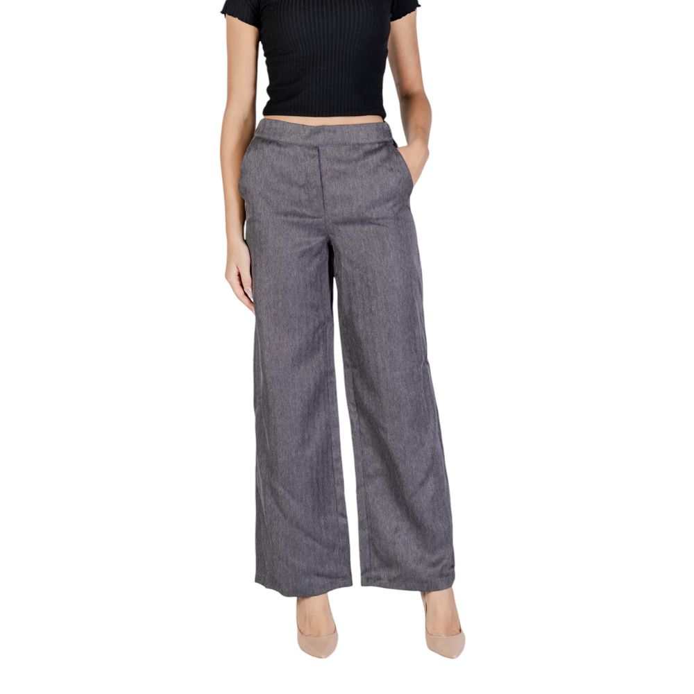 Jacqueline De Yong Gray Polyester Casual Pants - Luxe Nova