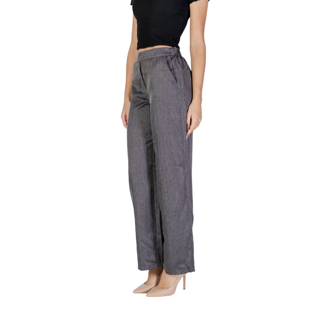 Jacqueline De Yong Gray Polyester Casual Pants - Luxe Nova