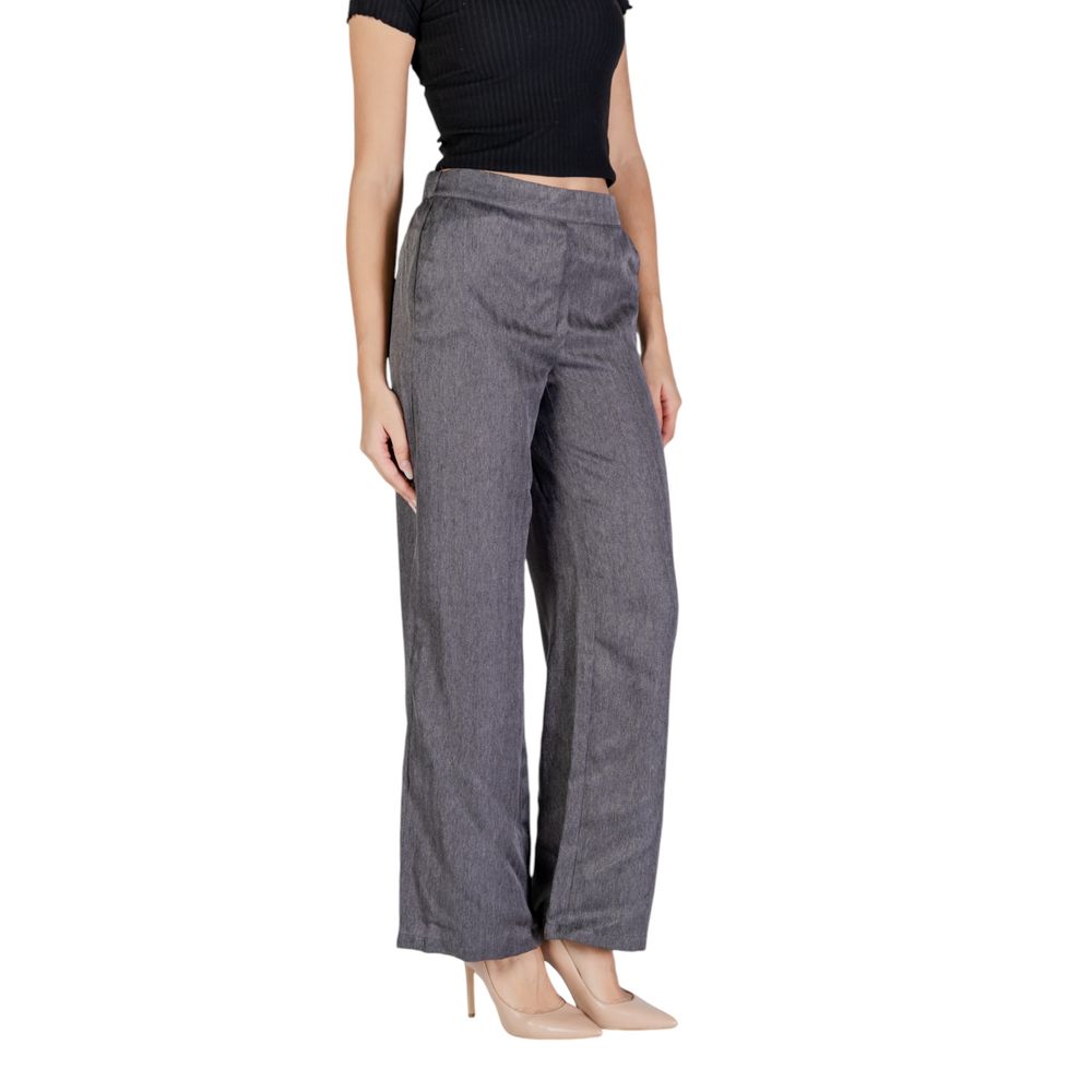 Jacqueline De Yong Gray Polyester Casual Pants - Luxe Nova