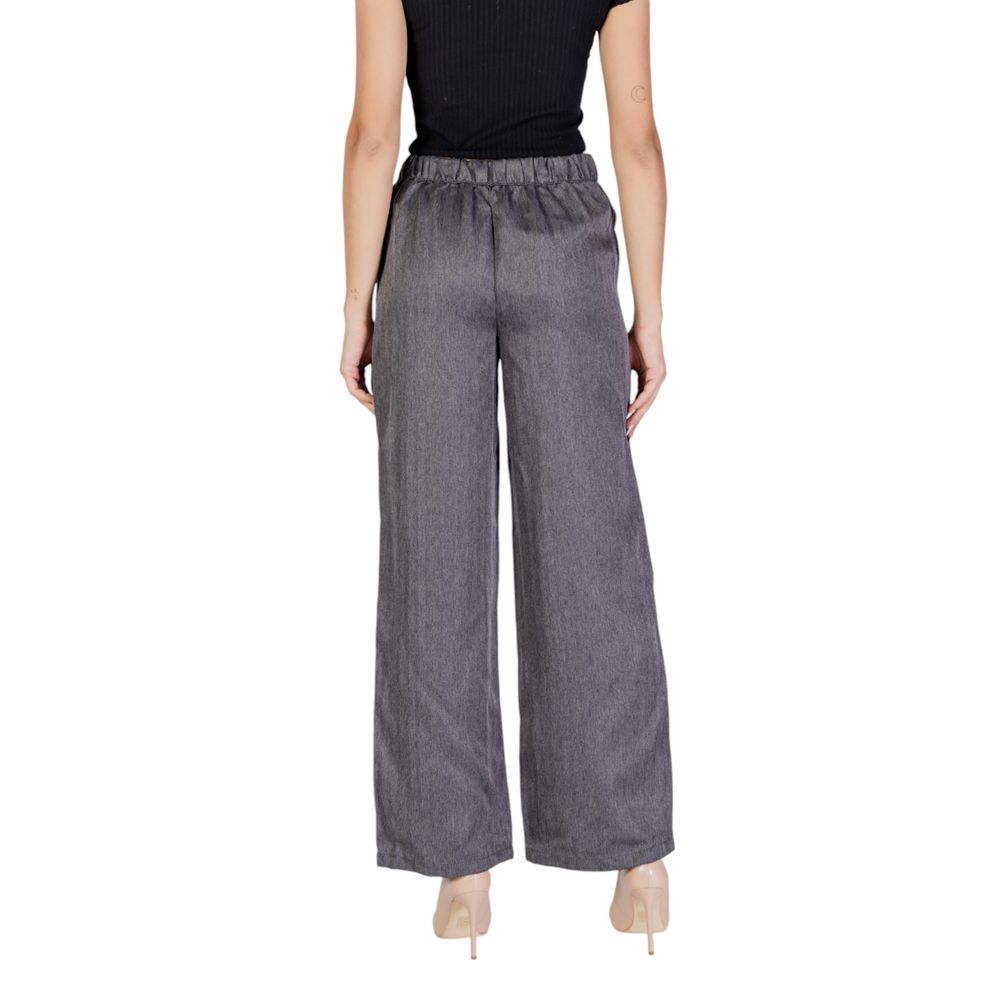 Jacqueline De Yong Gray Polyester Casual Pants - Luxe Nova