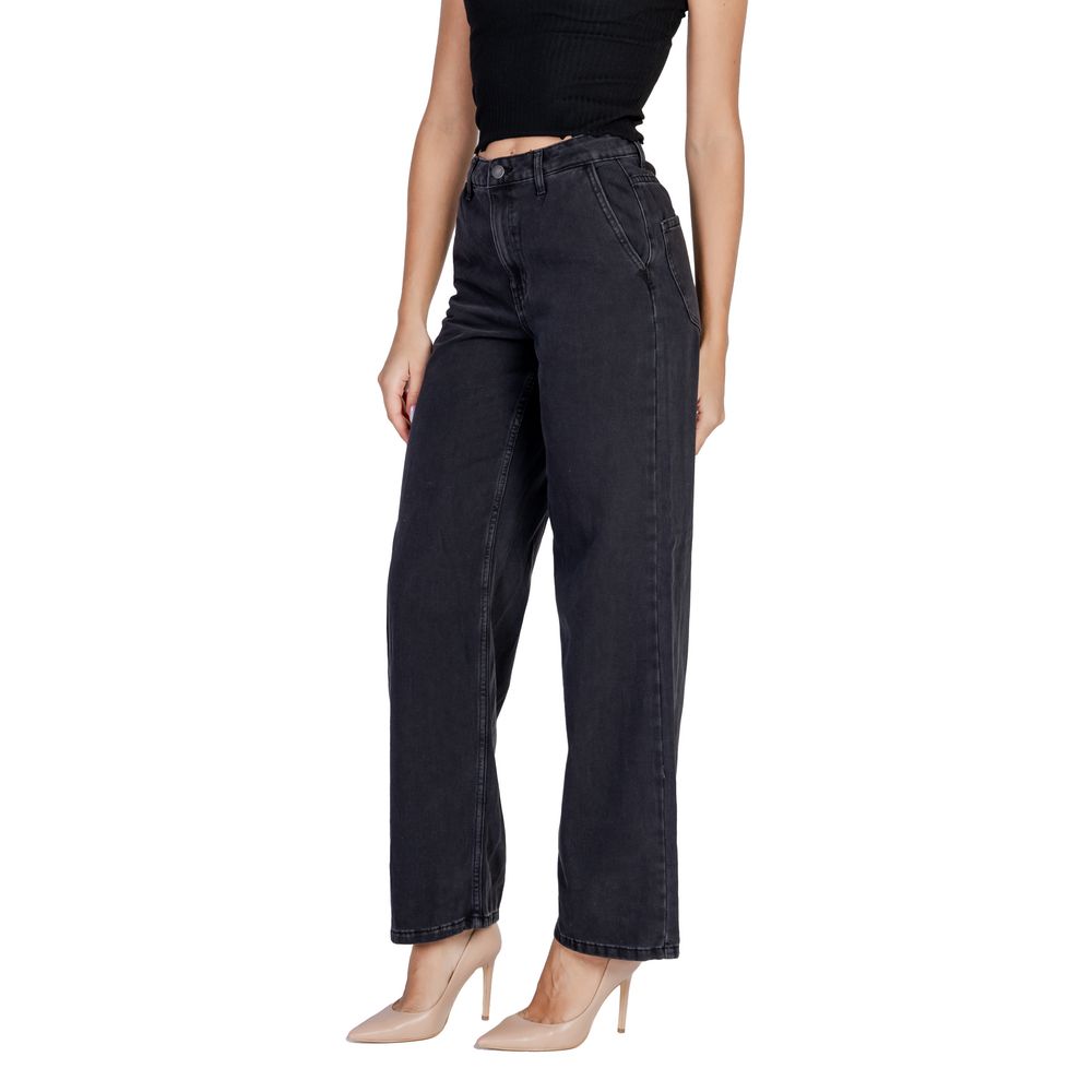 Jacqueline De Yong Black Cotton Relaxed Fit Jeans - Luxe Nova