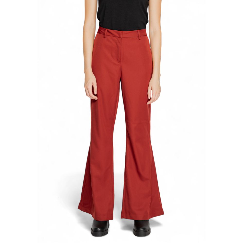Vero Moda Red Polyester Flared Pants - Luxe Nova