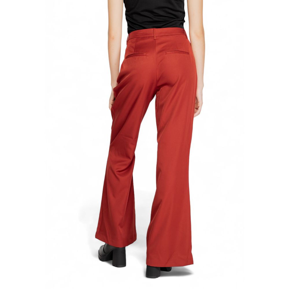 Vero Moda Red Polyester Flared Pants - Luxe Nova