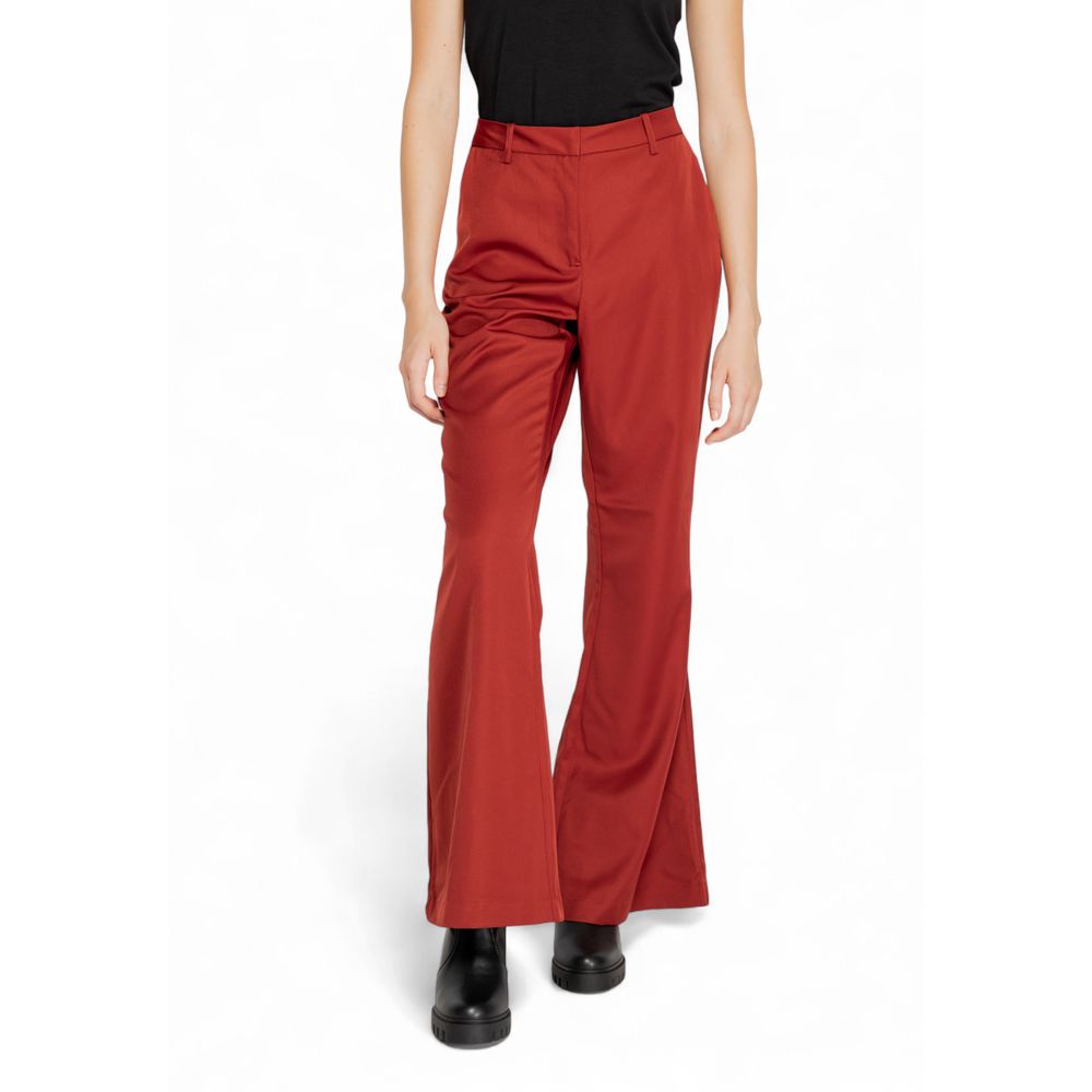 Vero Moda Red Polyester Flared Pants - Luxe Nova