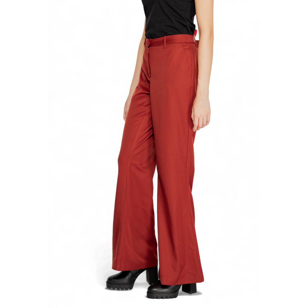 Vero Moda Red Polyester Flared Pants - Luxe Nova
