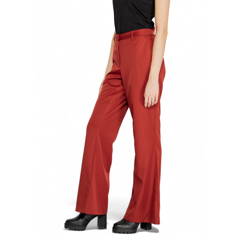 Vero Moda Red Polyester Flared Pants - Luxe Nova