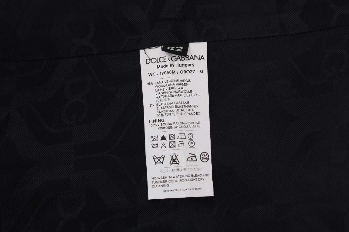 Dolce & Gabbana Black STAFF Wool Striped Vest