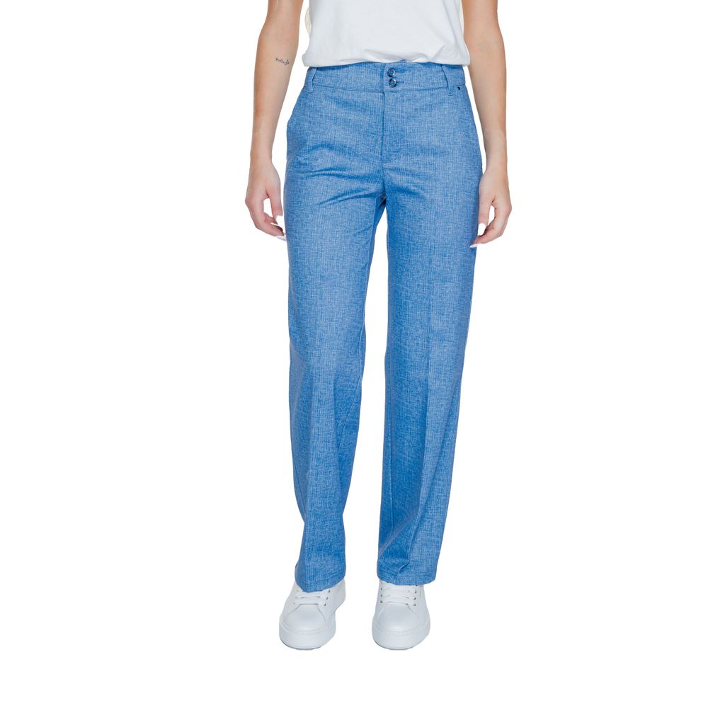 Street One Blue Polyester Casual Pants - Luxe Nova