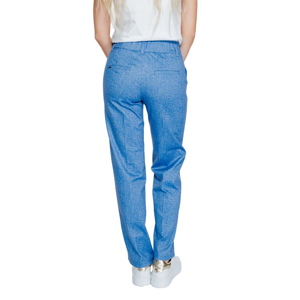 Street One Blue Polyester Casual Pants - Luxe Nova