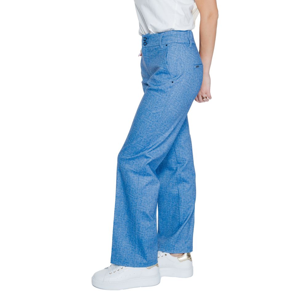 Street One Blue Polyester Casual Pants - Luxe Nova