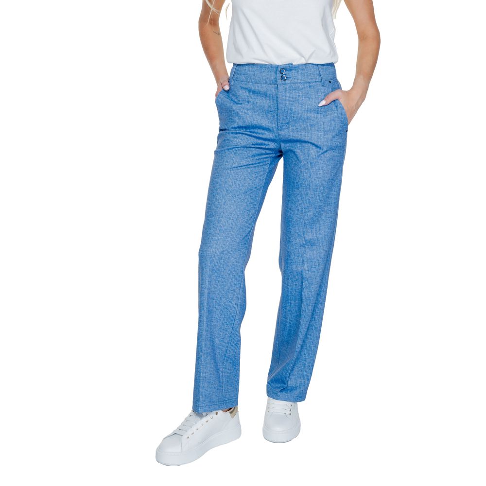 Street One Blue Polyester Casual Pants - Luxe Nova