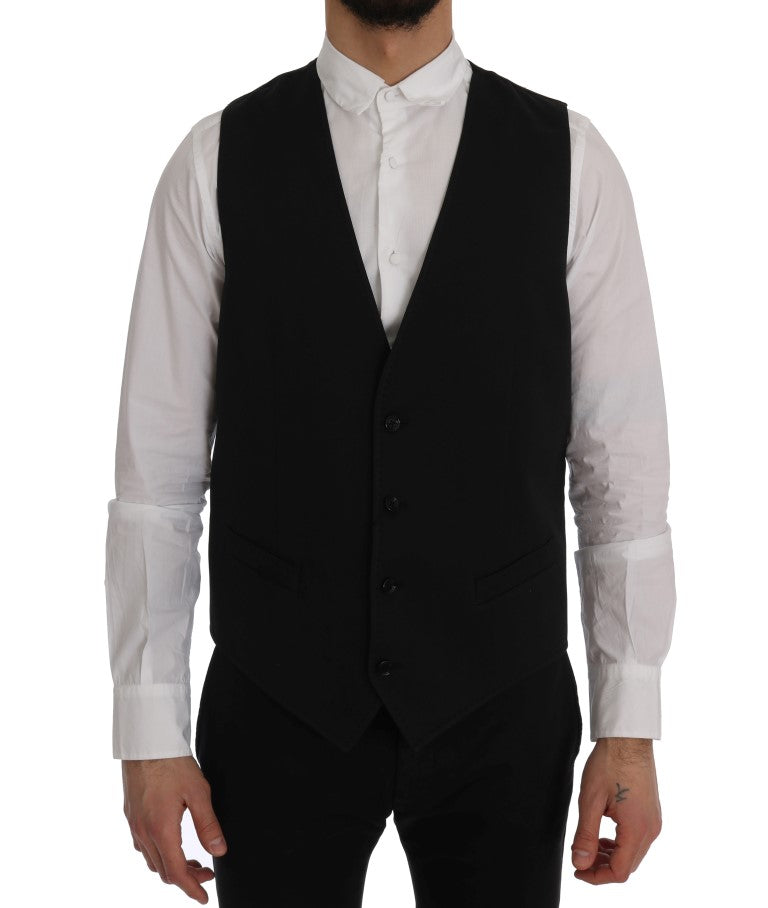 Dolce & Gabbana Black STAFF Cotton Vest - Luxe Nova