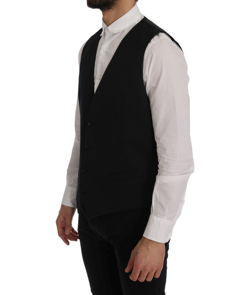 Dolce & Gabbana Black STAFF Cotton Vest - Luxe Nova