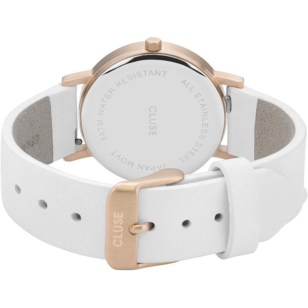 Cluse White Leather Dress Watch