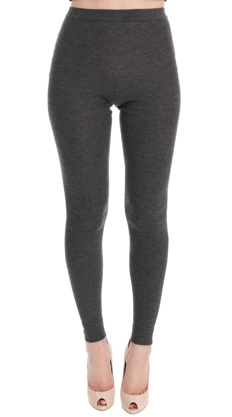 Dolce & Gabbana Gray Cashmere Stretch Tights - Luxe Nova
