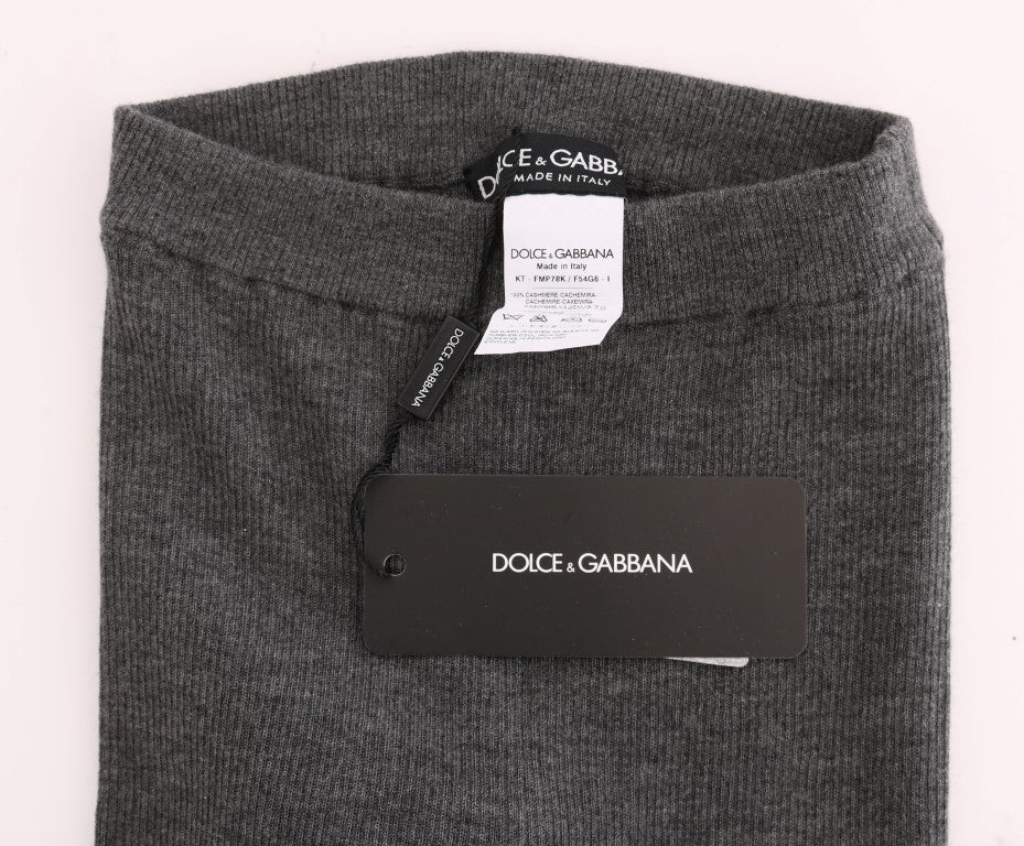 Dolce & Gabbana Gray Cashmere Stretch Tights - Luxe Nova