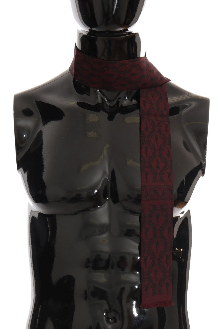 Dolce & Gabbana Bordeaux Silk Crown Chili Scarf - Luxe Nova