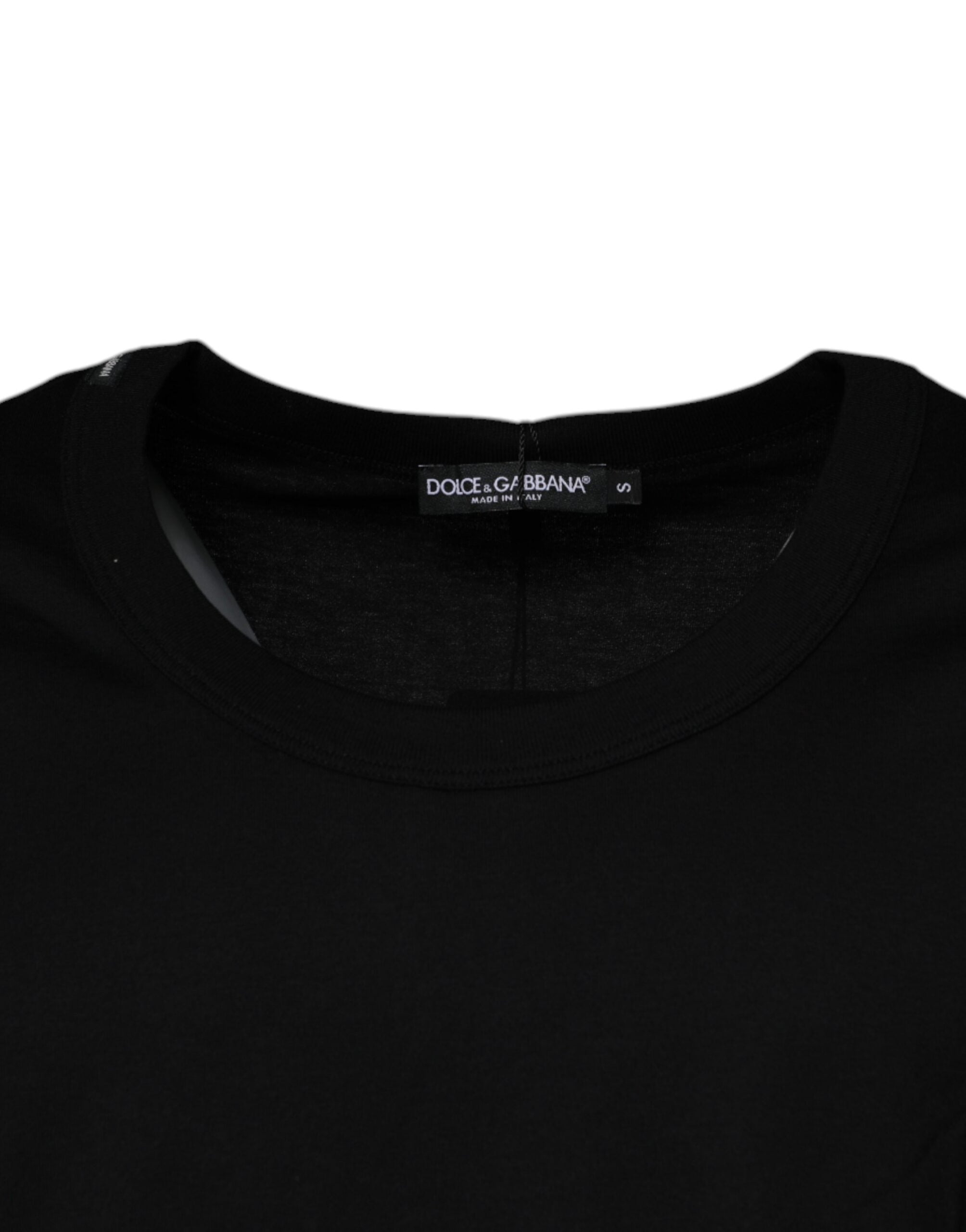 Dolce & Gabbana Black Cotton Round Neck Sleeveless T-shirt - Luxe Nova