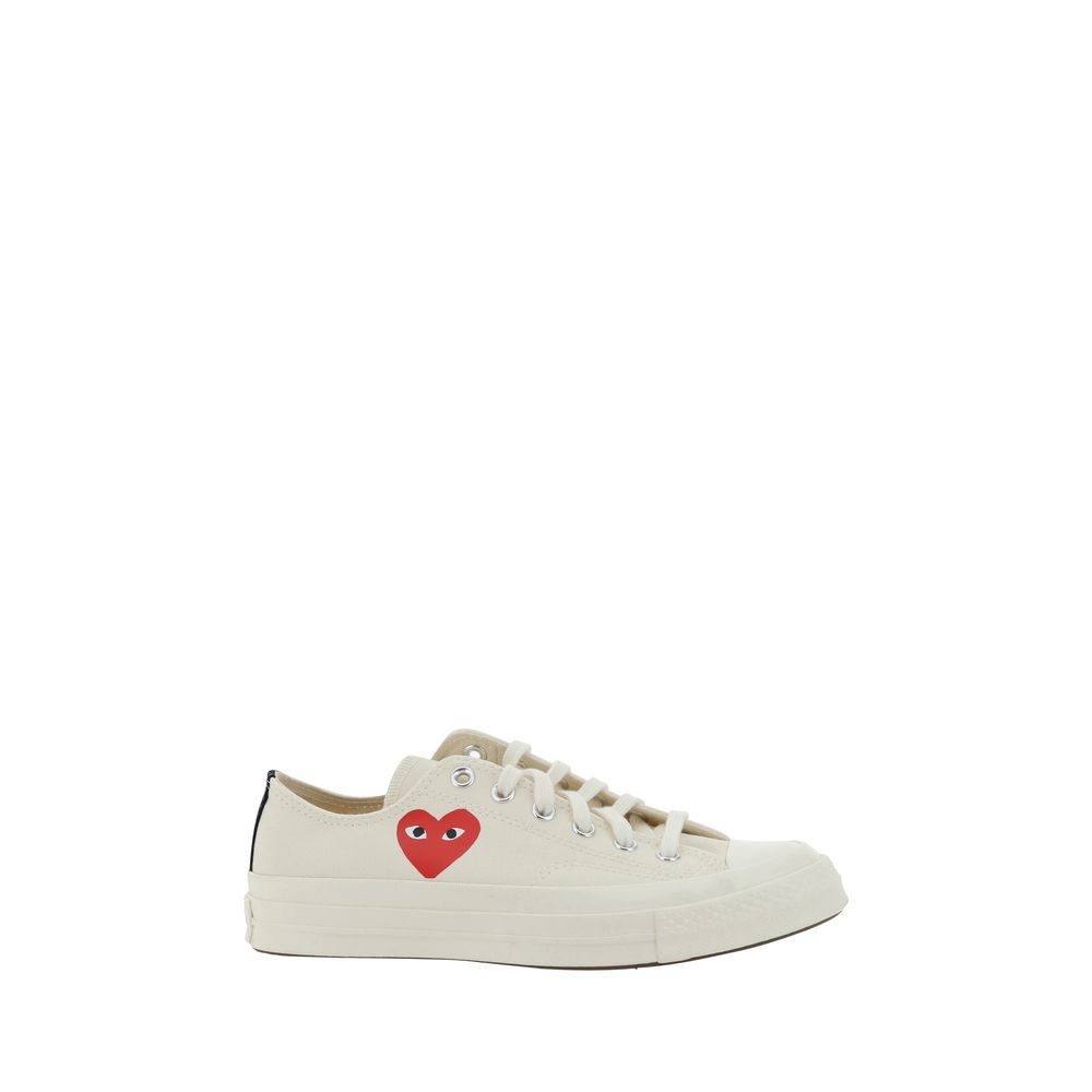 Comme Des Garçons Play x Converse White Cotton Low Top Sneakers - Luxe Nova