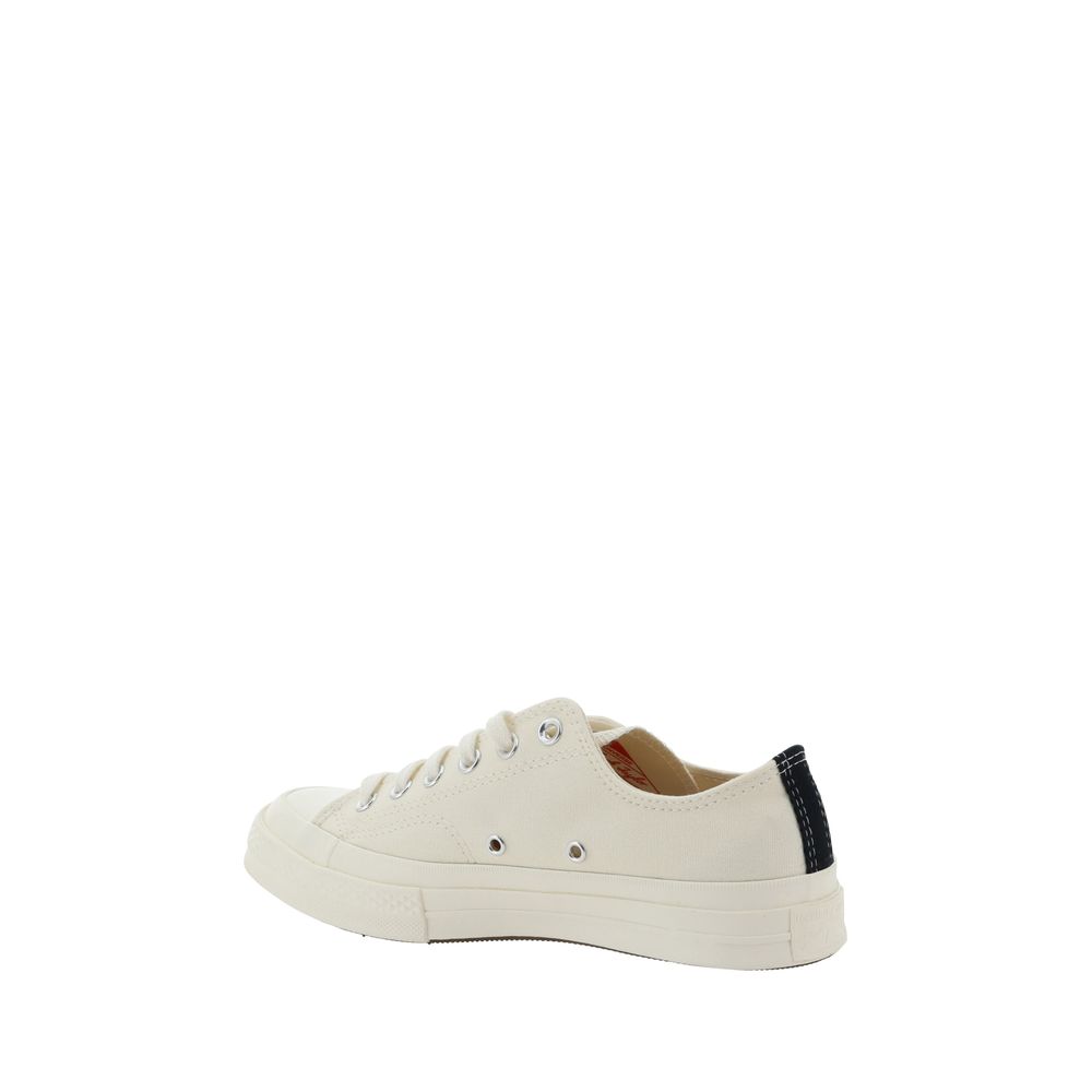 Comme Des Garçons Play x Converse White Cotton Low Top Sneakers - Luxe Nova