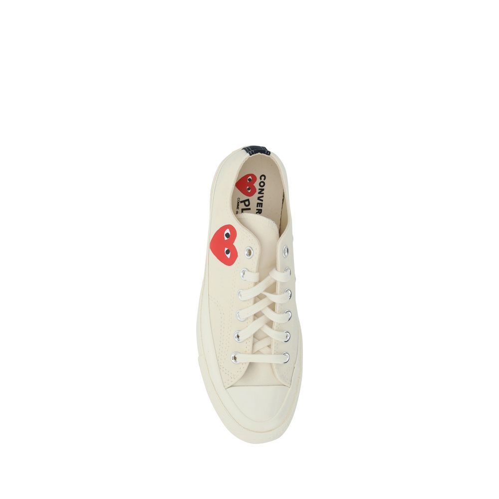 Comme Des Garçons Play x Converse White Cotton Low Top Sneakers - Luxe Nova