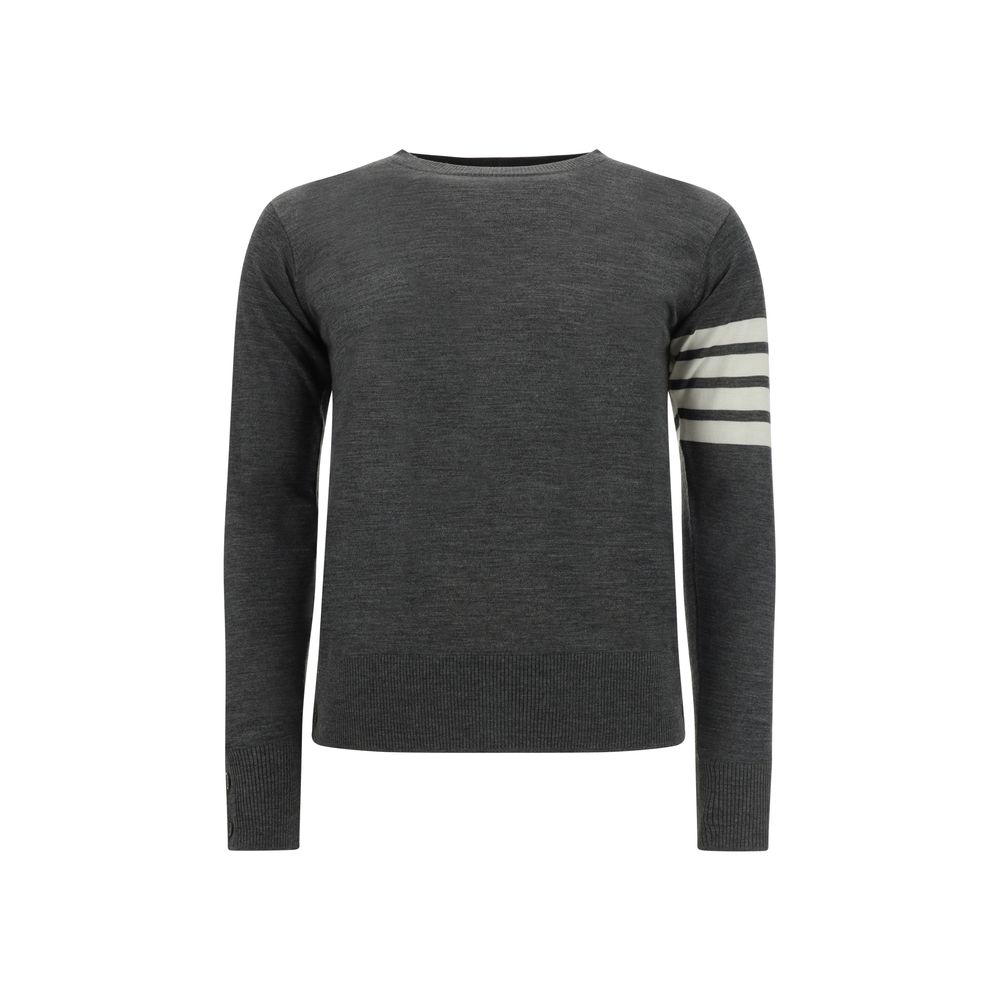 Thom Browne Gray Fleece Wool Sweatshirt - Luxe Nova