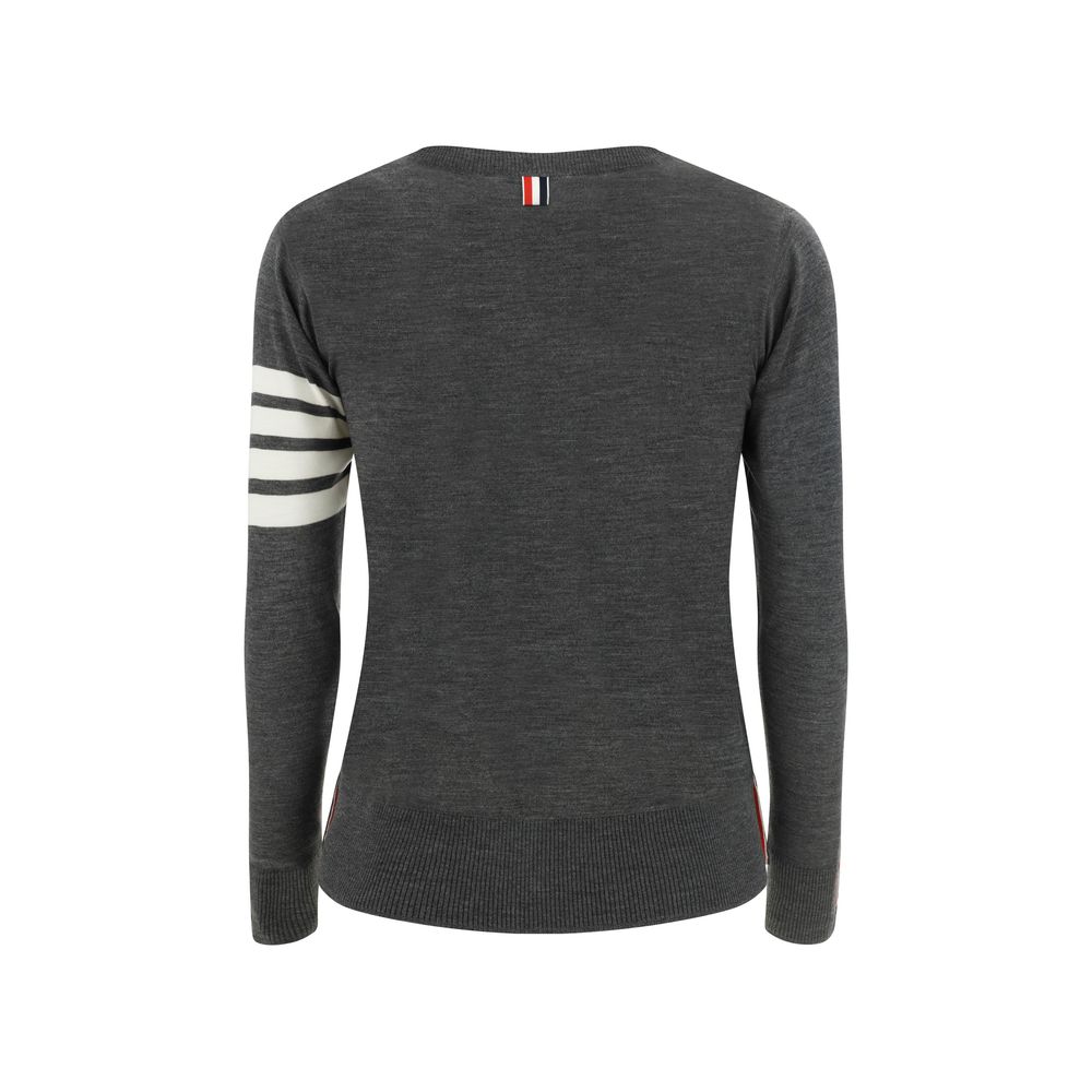 Thom Browne Gray Fleece Wool Sweatshirt - Luxe Nova