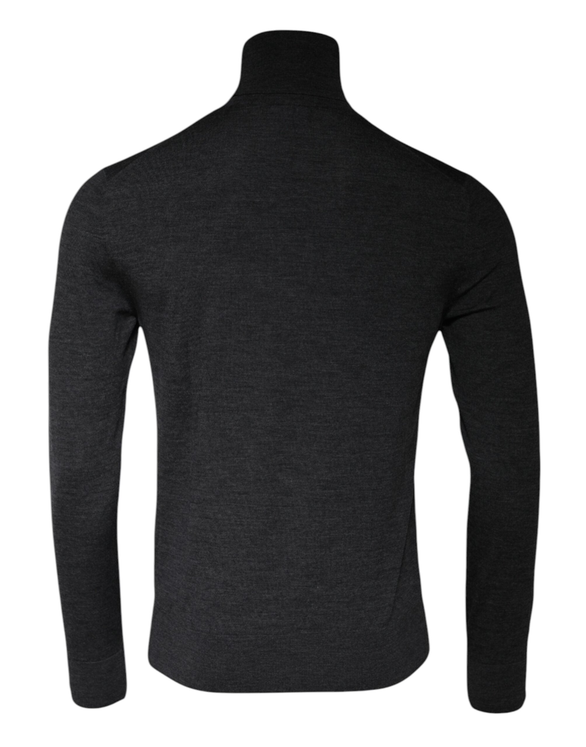 Dolce & Gabbana Gray Wool Knit Turtleneck Pullover Sweater - Luxe Nova