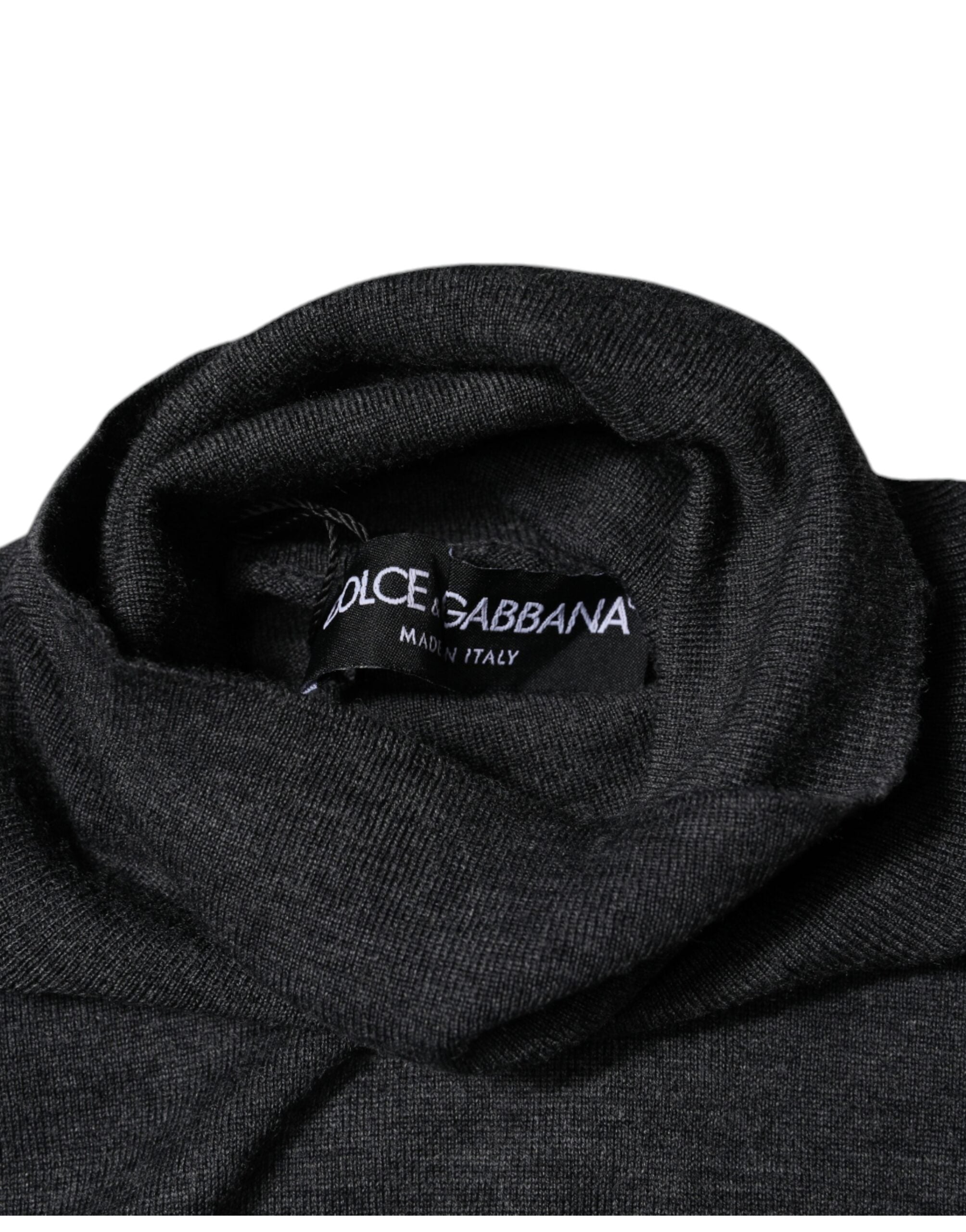 Dolce & Gabbana Gray Wool Knit Turtleneck Pullover Sweater - Luxe Nova