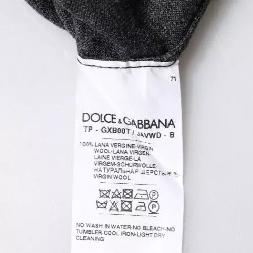 Dolce & Gabbana Gray Wool Knit Turtleneck Pullover Sweater - Luxe Nova