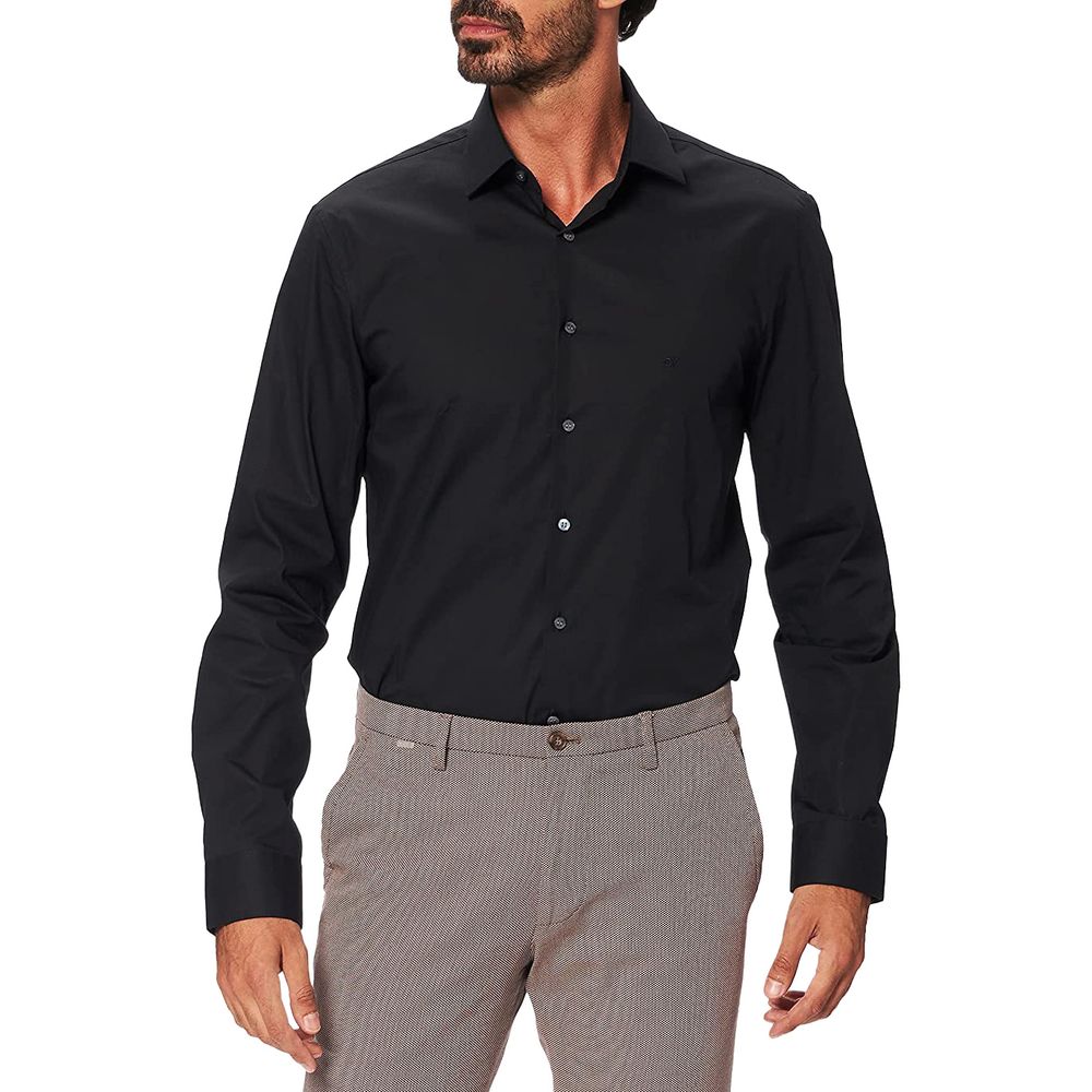 Calvin Klein Black Cotton Dress Shirt - Luxe Nova