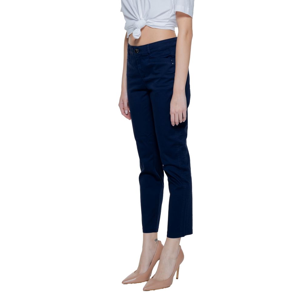 Street One Blue Cotton Casual Pants - Luxe Nova