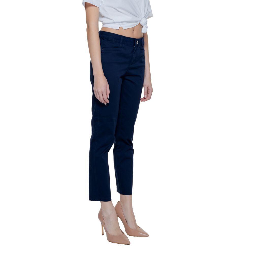 Street One Blue Cotton Casual Pants - Luxe Nova