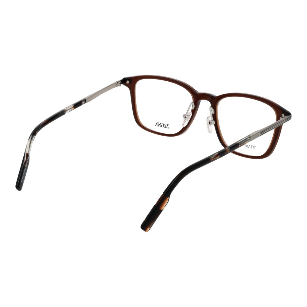 Ermenegildo Zegna Brown Plastic & Titanium Glasses (Frames) - Luxe Nova