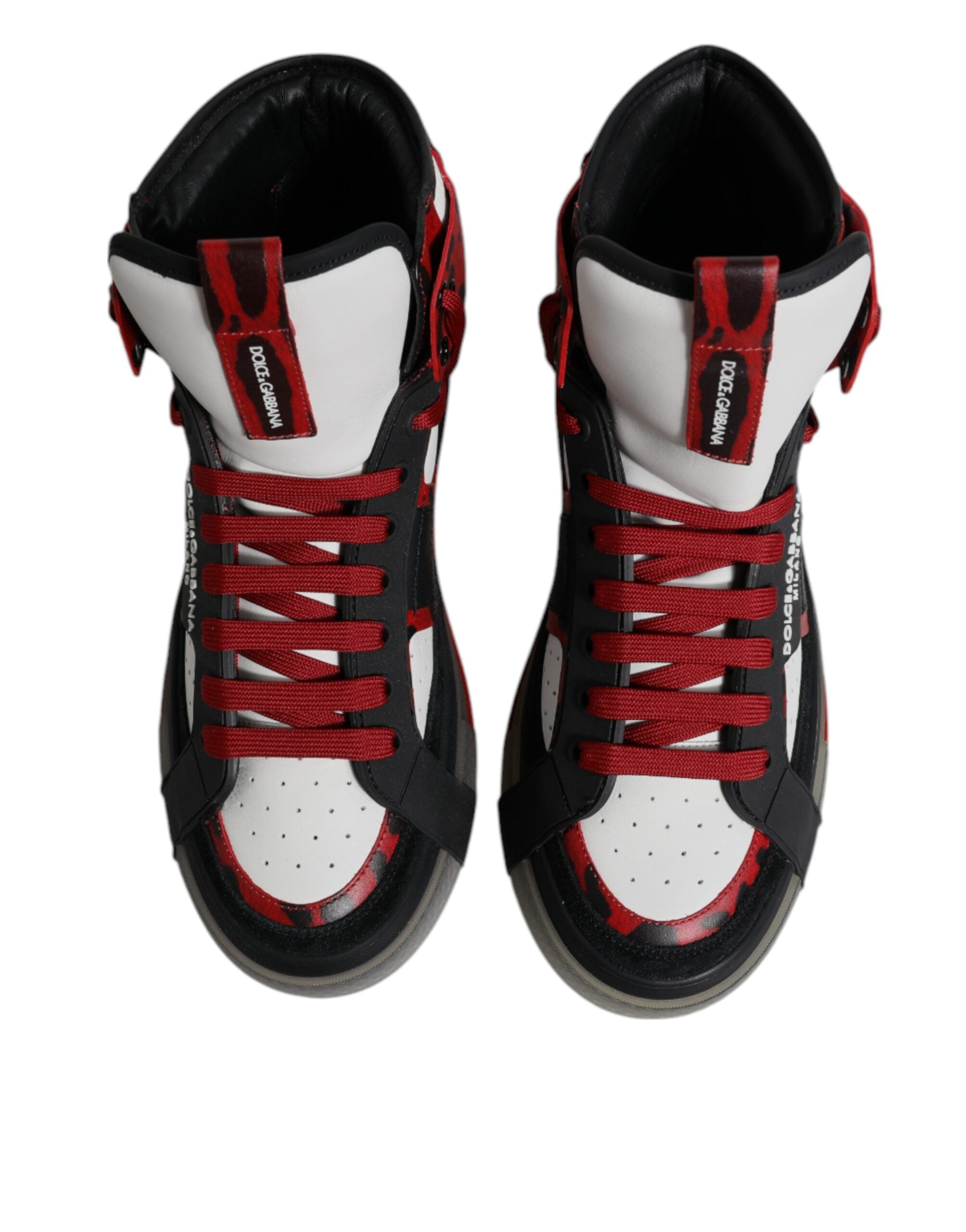 Dolce & Gabbana Multicolor Leather High Top Sneakers Shoes - Luxe Nova