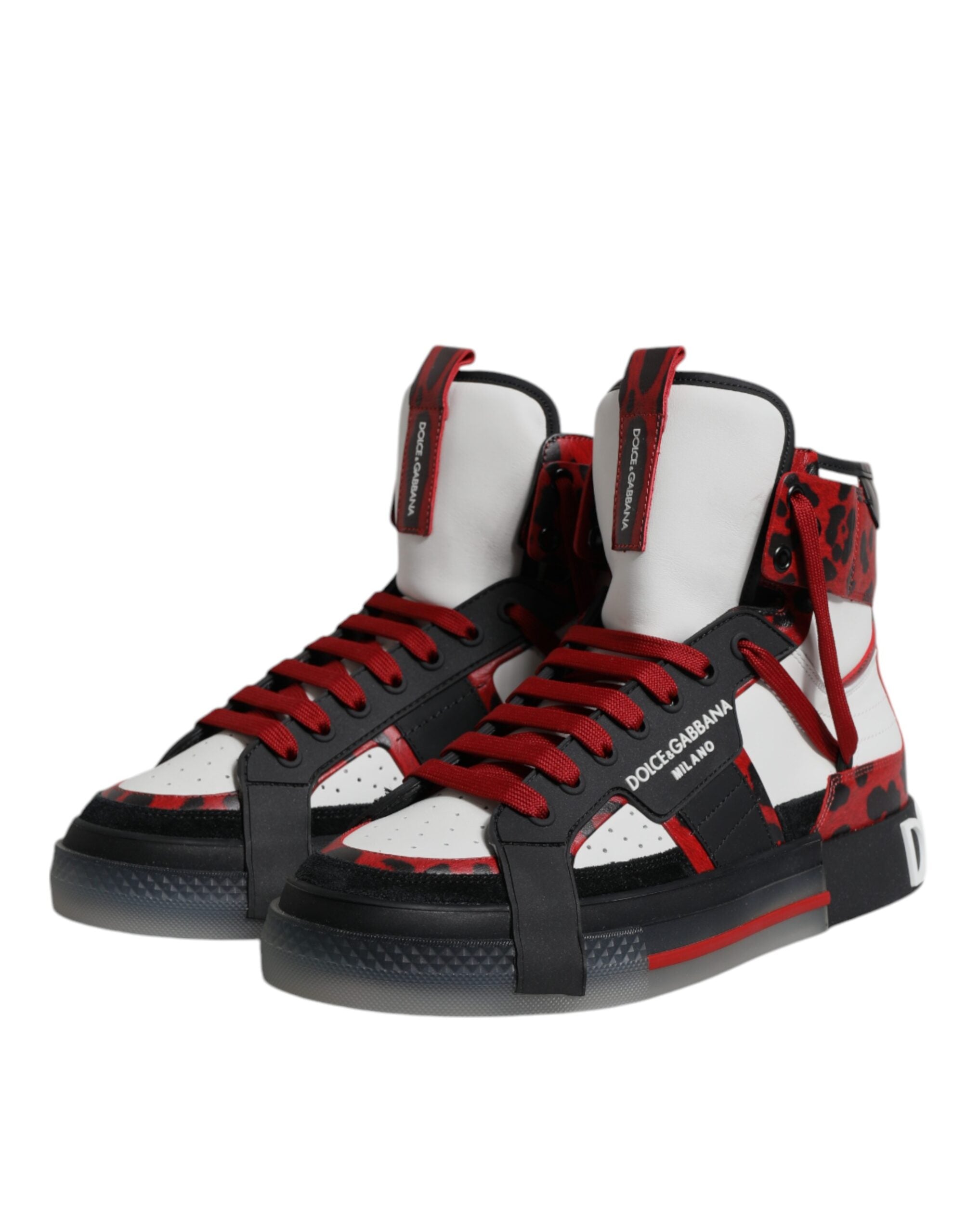 Dolce & Gabbana Multicolor Leather High Top Sneakers Shoes - Luxe Nova