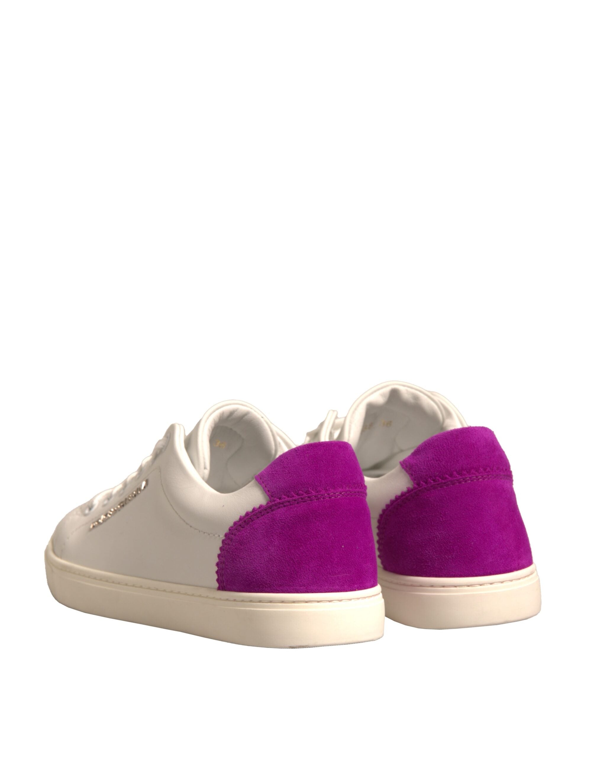 Dolce & Gabbana White Suede Leather Low Top Sneakers Shoes - Luxe Nova