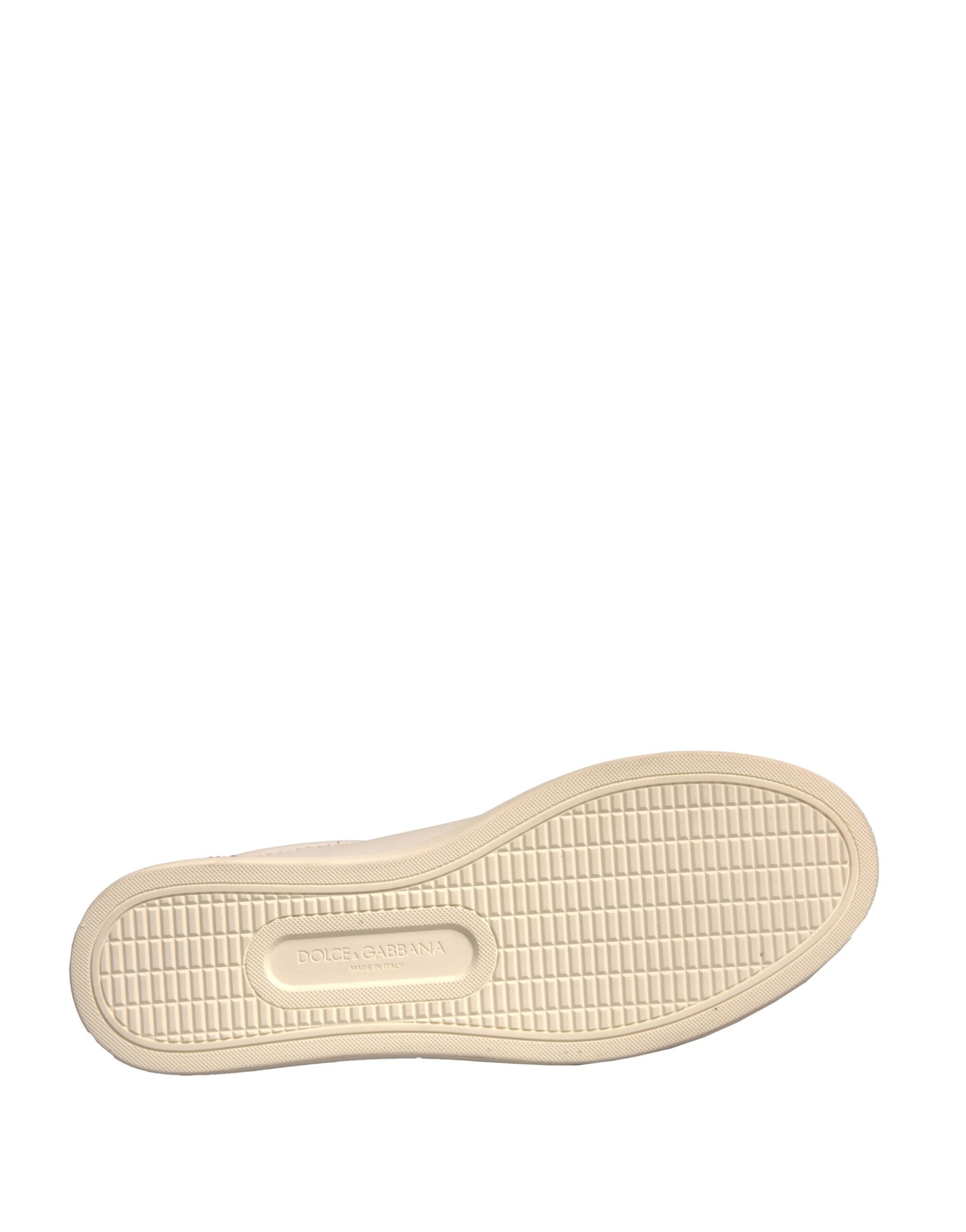Dolce & Gabbana White Suede Leather Low Top Sneakers Shoes - Luxe Nova
