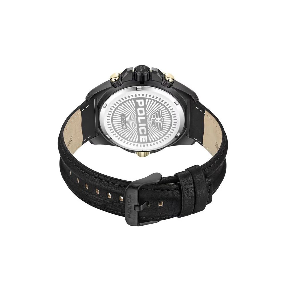 Police Black Artificial Leather Dress Watch