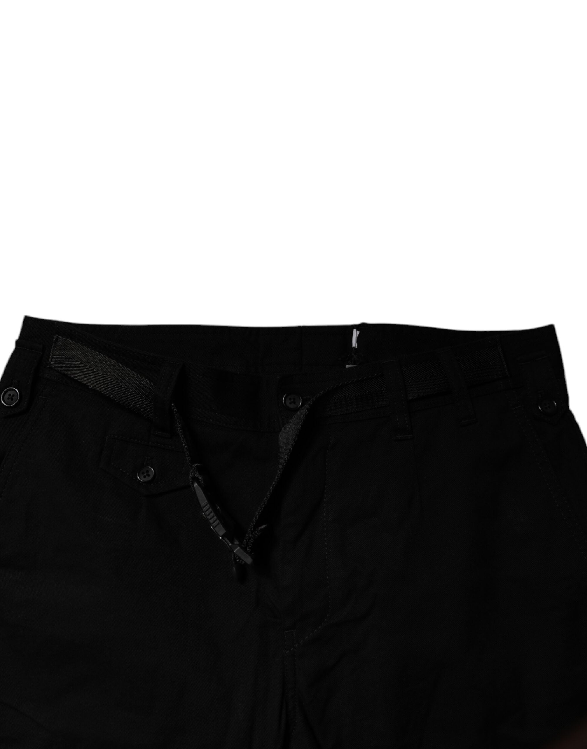 Dolce & Gabbana Black Cotton Stretch Skinny Cargo Denim Jeans