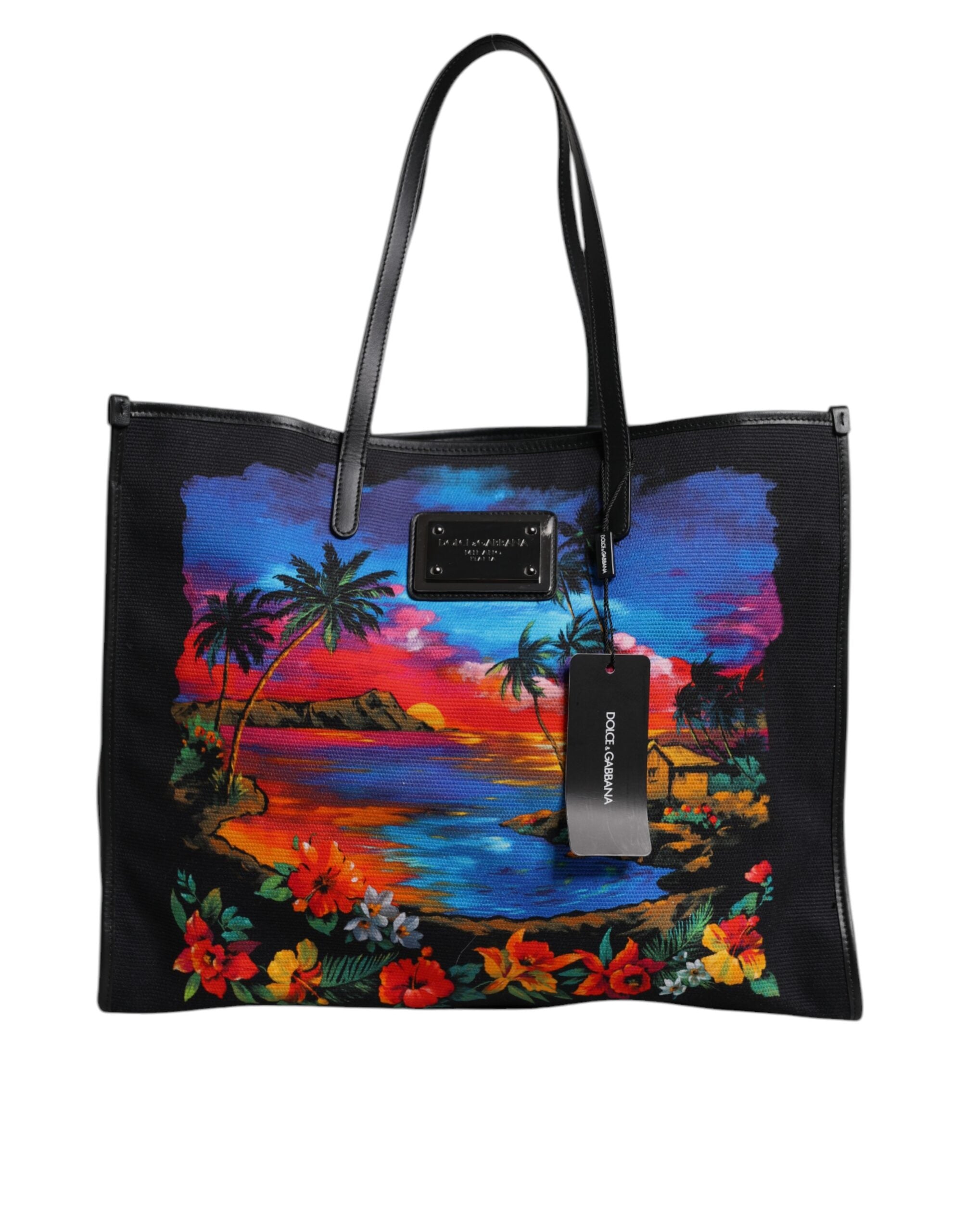 Dolce & Gabbana Multicolor Graphic Printed Top Handle Shopping Tote Bag - Luxe Nova