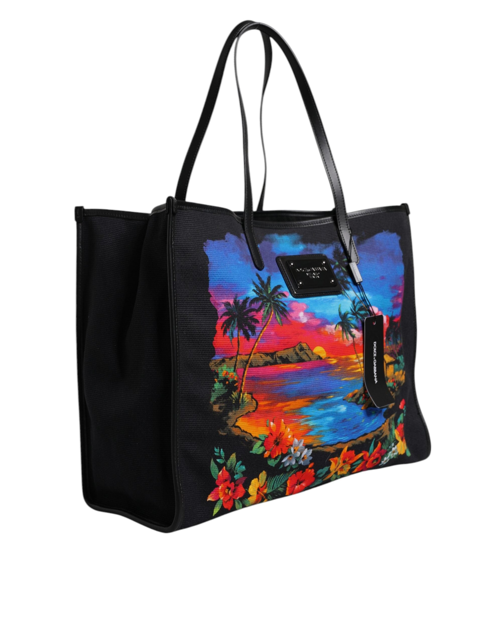 Dolce & Gabbana Multicolor Graphic Printed Top Handle Shopping Tote Bag - Luxe Nova