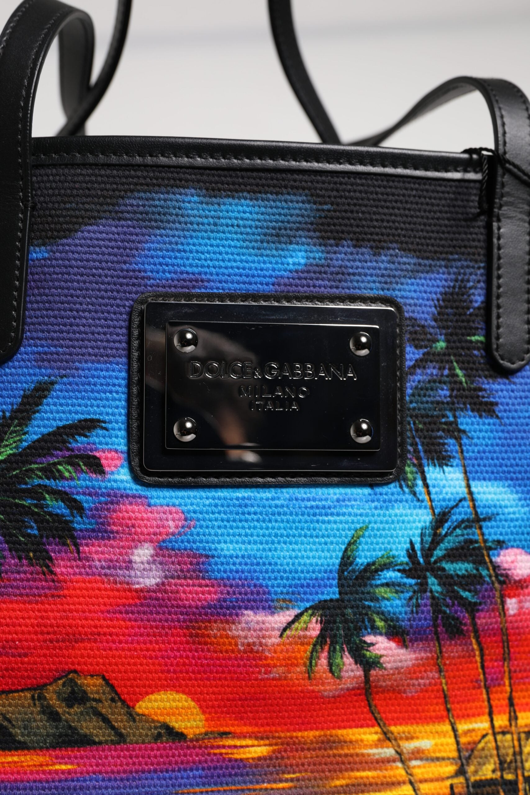 Dolce & Gabbana Multicolor Graphic Printed Top Handle Shopping Tote Bag - Luxe Nova